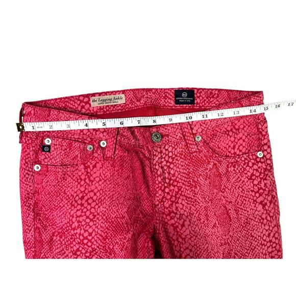 Adriano Goldschmied Pink Animal Print Leggings, Slim Fit Jeans, Women's Size 27 - Picture 3 of 8